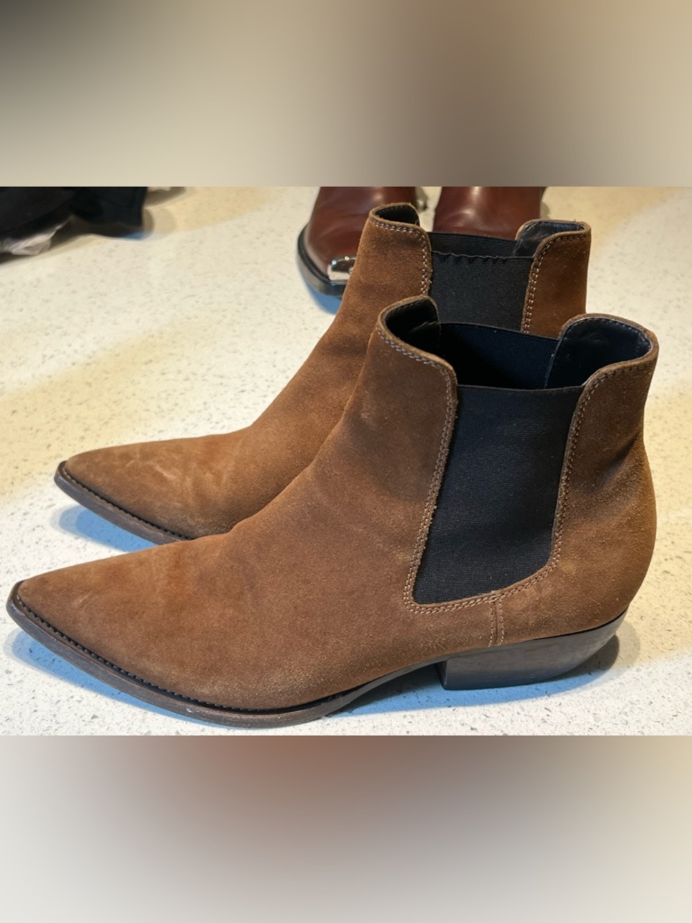 Saint Laurent brown suede Chelsea western boots - Picture 3 of 8